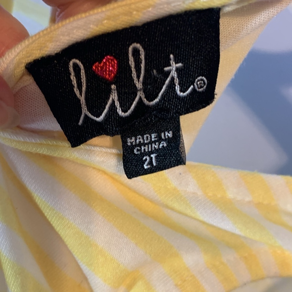 Lilt Lemon sleeveless tank tutu tulle Yellow and Blue summer dress glitter 2T - Picture 5 of 6